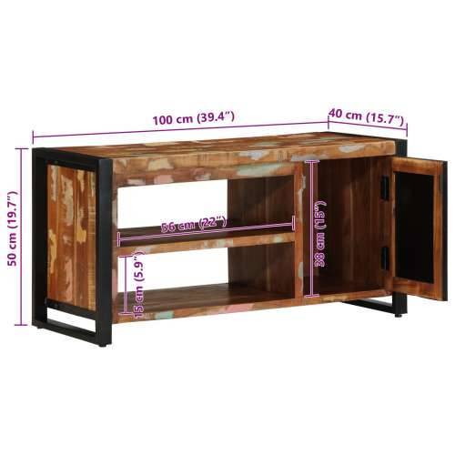 Klupa za cipele Višebojno 100x40x50 cm Masivno drvo obnovljeno Cijena