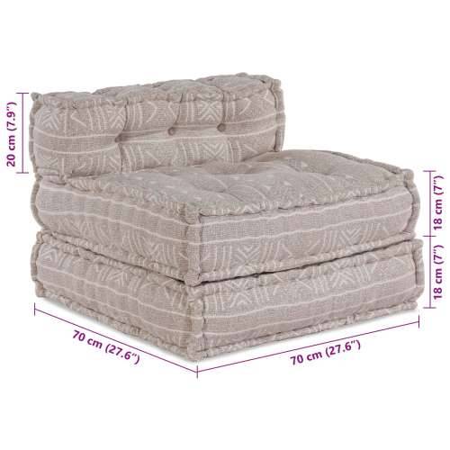 Modularni Pouf Svijetlosmeđi 70x70x54 Tkanina Cijena