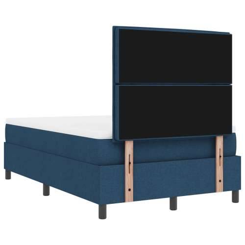 Plavi krevet s box springom i madracem 120x200 cm tkanina Cijena