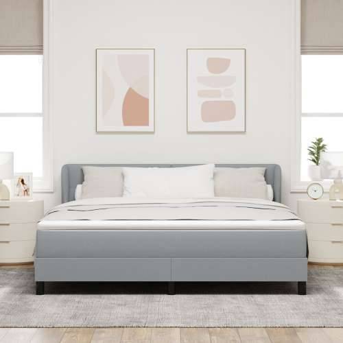 Box Spring Krevet s Madracem Svjetlosiva 180x200 cm Tkanina Cijena