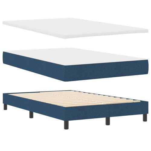 Krevet s box springom s madracem i klupom Plavi 120x200 cm Tkanina Cijena