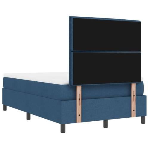 Krevet s box springom s madracem i klupom Plavi 120x200 cm Tkanina Cijena