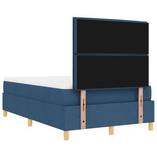 Krevet s oprugom s madracem i klupom Plavi 120x200 cm Tkanina Cijena
