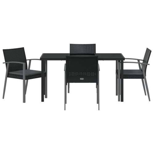 Set od 3 Crna PE ratan, čelik 56.5x57x83 cm Izdržljivo Cijena