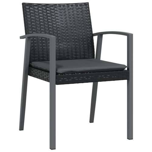 Set od 4 Crna PE ratan 56.5x57x83 cm Izdržljivo Vrtna stolica Cijena