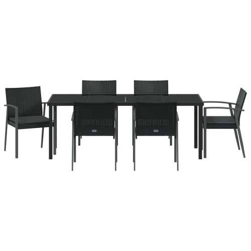Set od 4 Crna PE ratan 56.5x57x83 cm Izdržljivo Vrtna stolica Cijena