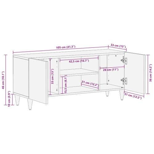 TV ormar 105x33x46 cm Masivno drvo manga Cijena