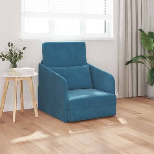 Podna Sofa Krevet 2-u-1 Plava 65x80x83 cm Baršun Cijena