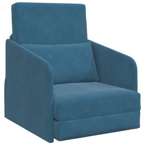Podna Sofa Krevet 2-u-1 Plava 65x80x83 cm Baršun Cijena