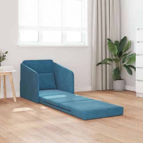 Podna Sofa Krevet 2-u-1 Plava 65x80x83 cm Baršun Cijena