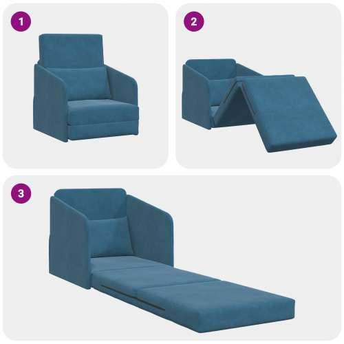 Podna Sofa Krevet 2-u-1 Plava 65x80x83 cm Baršun Cijena