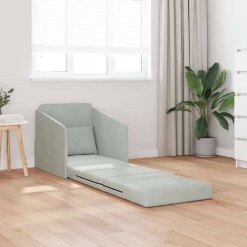 podna sofa krevet 2-u-1 svjetlosiva 65x80x83 cm baršun Cijena
