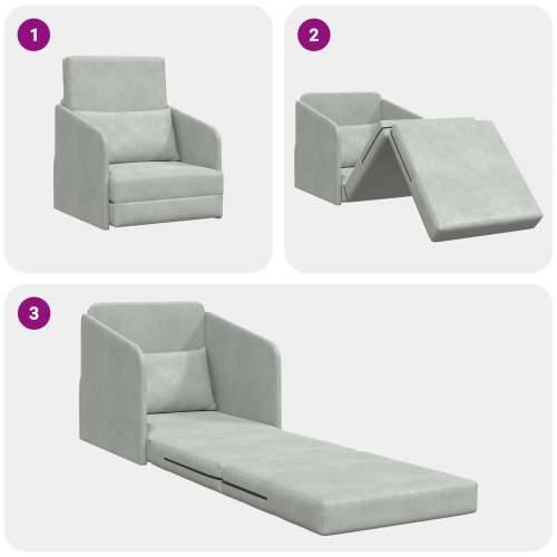 podna sofa krevet 2-u-1 svjetlosiva 65x80x83 cm baršun Cijena