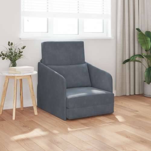 sofa krevet 2-u-1 tamno siva 65x80x83 cm baršun Cijena