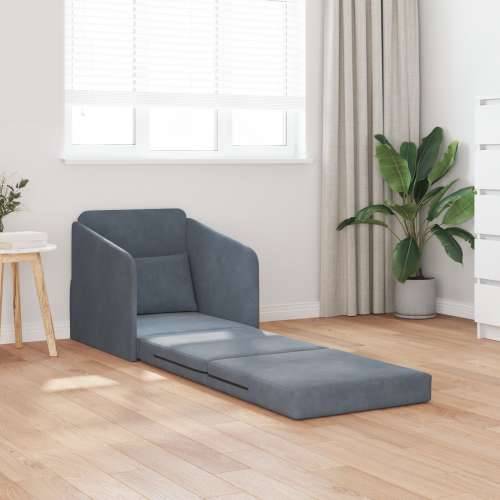 sofa krevet 2-u-1 tamno siva 65x80x83 cm baršun Cijena