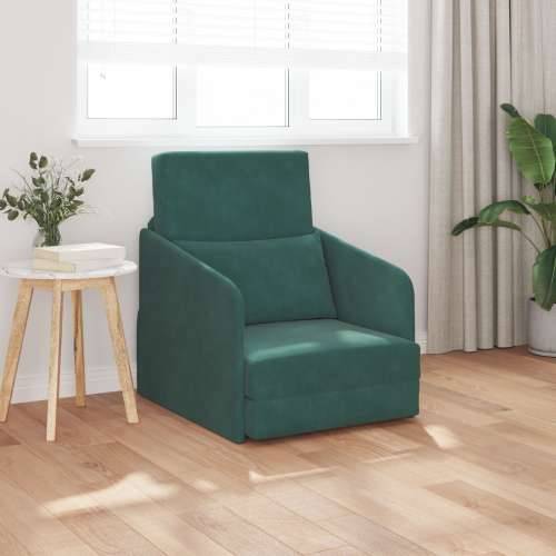 Podna Sofa Krevet 2-u-1 Tamno Zelena 65x80x83 cm Baršunasta Cijena