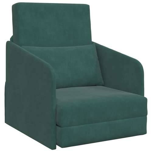 Podna Sofa Krevet 2-u-1 Tamno Zelena 65x80x83 cm Baršunasta Cijena