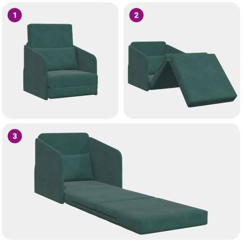 Podna Sofa Krevet 2-u-1 Tamno Zelena 65x80x83 cm Baršunasta Cijena