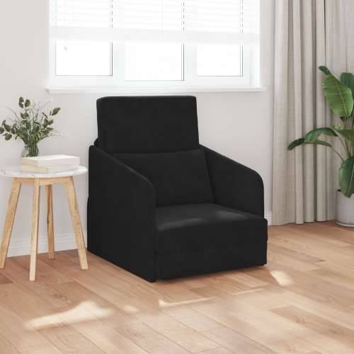 sofa krevet 2-u-1 Crna 65x80x83 cm Velur Cijena