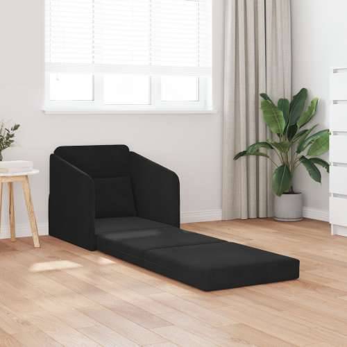 sofa krevet 2-u-1 Crna 65x80x83 cm Velur Cijena