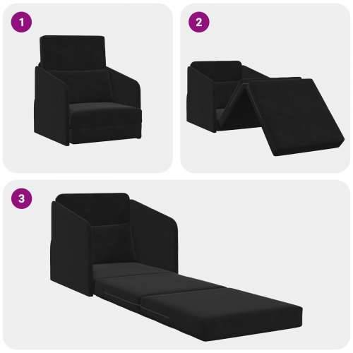 sofa krevet 2-u-1 Crna 65x80x83 cm Velur Cijena