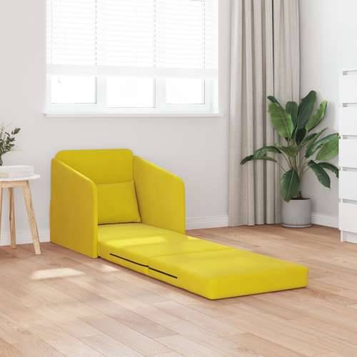 fotelja na podu 2-u-1 Žuta 65x80x83 cm Velur Cijena