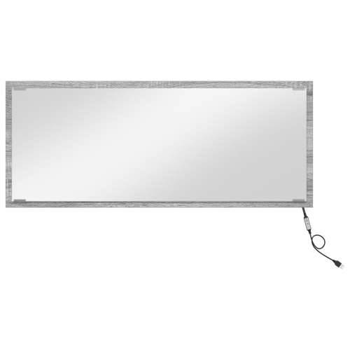 Ogledalo za kupaonicu s LED svjetlom Siva Sonoma 90x8,5x37 cm Cijena