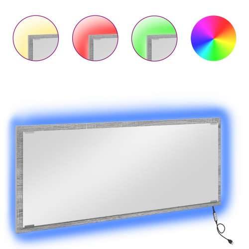 Ogledalo za kupaonicu s LED svjetlom Siva Sonoma 90x8,5x37 cm Cijena
