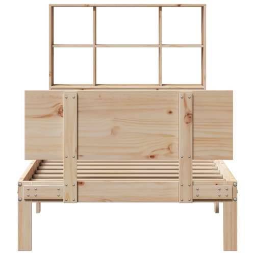 Krevet s regalom za knjige bez madraca 90x200 cm od borovine - Prirodna 90 x 200 cm Cijena