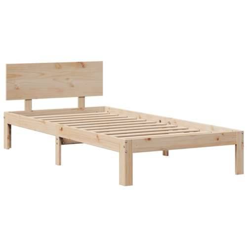 Krevet s regalom za knjige bez madraca 90x200 cm od borovine - Prirodna 90 x 200 cm Cijena