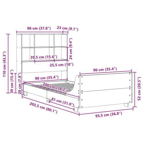 Okvir kreveta bez madraca 90 x 200 cm od masivne borovine - natrual 90 x 200 cm Cijena