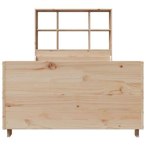 Krevet s regalom za knjige bez madraca 90x190 cm masivno drvo - Smeđa 90 x 190 cm Cijena