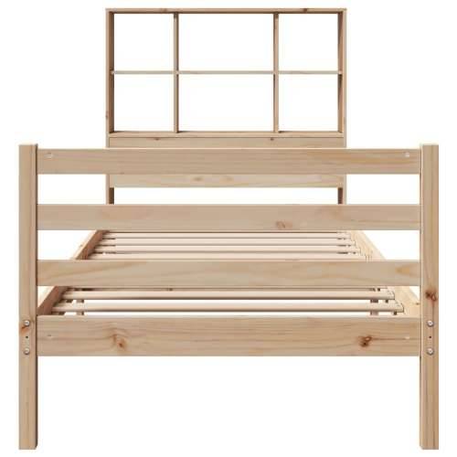 Krevet s regalom za knjige bez madraca 90x190 cm od borovine - Prirodna 90 x 190 cm Cijena
