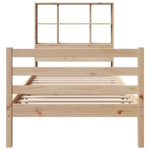 Krevet s regalom za knjige bez madraca 90x200 cm od borovine - Prirodna 90 x 200 cm Cijena
