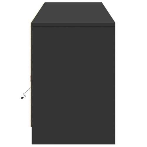 TV ormarić s LED svjetlima crni 180x34x50 cm konstruirano drvo - Crna 1 180 cm Cijena