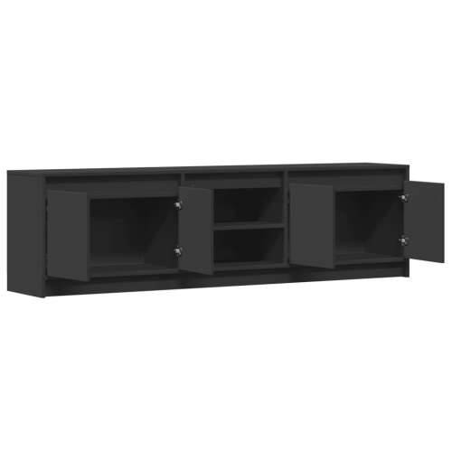 TV ormarić s LED svjetlima crni 180x34x50 cm konstruirano drvo - Crna 1 180 cm Cijena