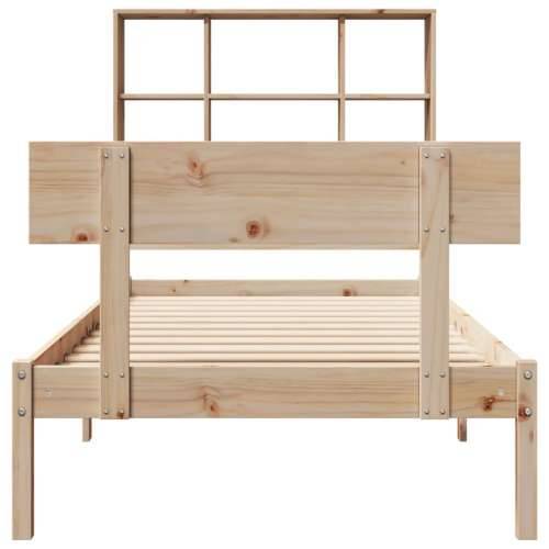 Krevet s regalom za knjige bez madraca 90x200 cm od borovine - Prirodna 90 x 200 cm Cijena
