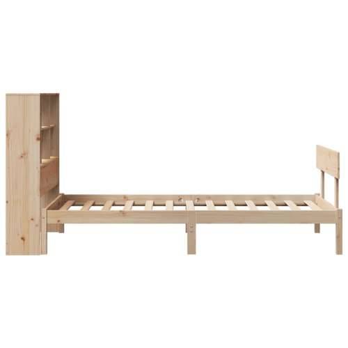 Krevet s regalom za knjige bez madraca 90x200 cm od borovine - Prirodna 90 x 200 cm Cijena
