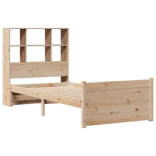 Krevet s regalom za knjige bez madraca 90x190 cm od borovine - Prirodna 90 x 190 cm Cijena