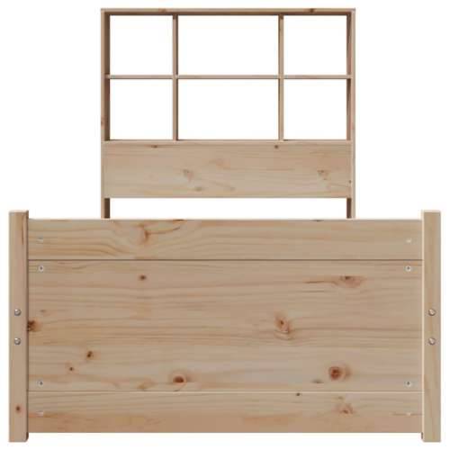 Krevet s regalom za knjige bez madraca 90x190 cm od borovine - Prirodna 90 x 190 cm Cijena