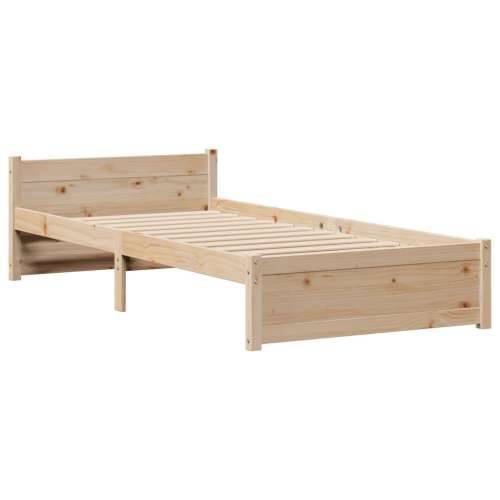 Krevet s regalom za knjige bez madraca 90x190 cm od borovine - Prirodna 90 x 190 cm Cijena
