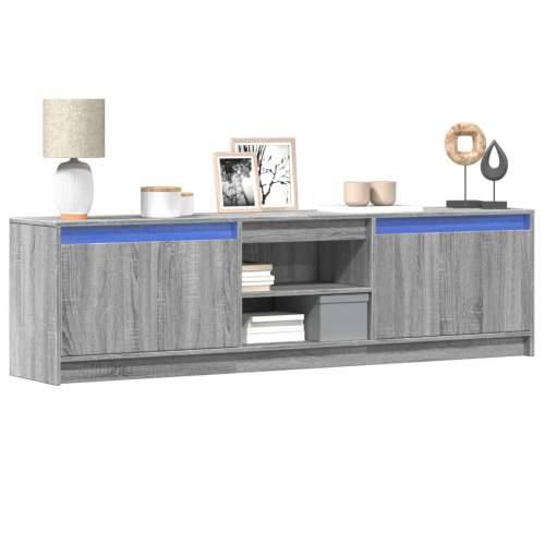 TV ormarić s LED svjetlima boja hrasta 180x34x50 cm drveni - Sivi hrast sonoma 1 180 cm Cijena