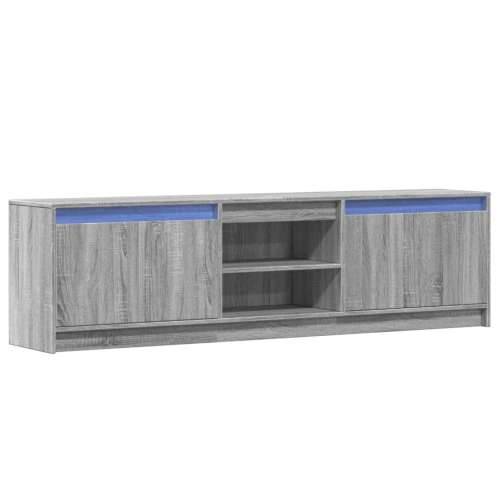 TV ormarić s LED svjetlima boja hrasta 180x34x50 cm drveni - Sivi hrast sonoma 1 180 cm Cijena