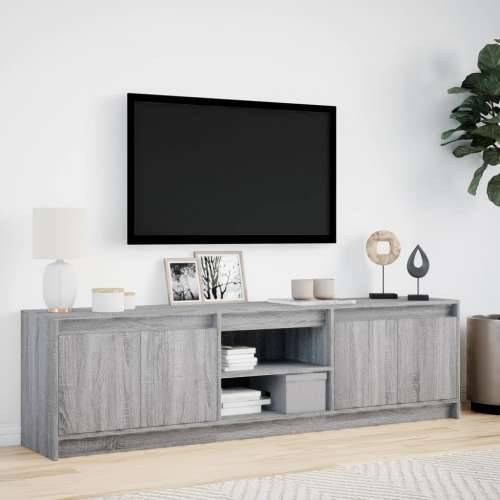 TV ormarić s LED svjetlima boja hrasta 180x34x50 cm drveni - Sivi hrast sonoma 1 180 cm Cijena