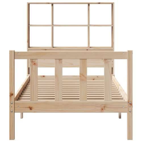 Krevet s regalom za knjige bez madraca 90x200 cm od borovine - Prirodna 90 x 200 cm Cijena