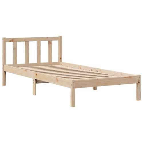 Krevet s regalom za knjige bez madraca 90x200 cm od borovine - Prirodna 90 x 200 cm Cijena