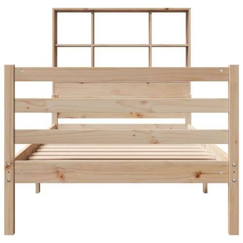 Krevet s regalom za knjige bez madraca 90x200 cm od borovine - Prirodna 90 x 200 cm Cijena