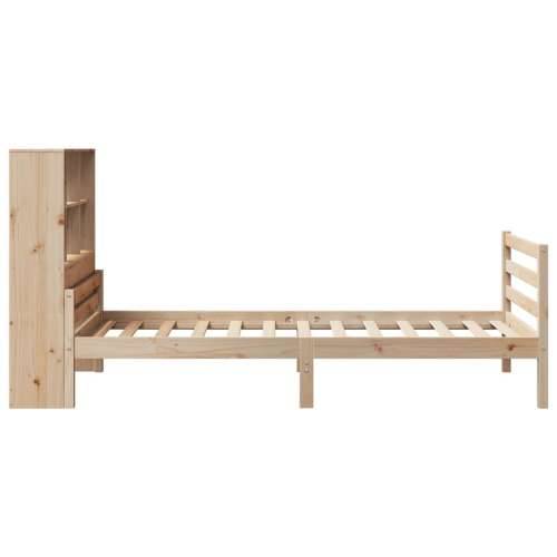 Krevet s regalom za knjige bez madraca 90x200 cm od borovine - Prirodna 90 x 200 cm Cijena