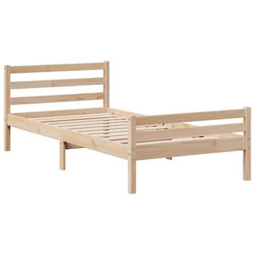 Krevet s regalom za knjige bez madraca 90x200 cm od borovine - Prirodna 90 x 200 cm Cijena
