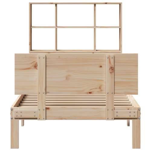Krevet s regalom za knjige bez madraca 90x190 cm od borovine - Prirodna 90 x 190 cm Cijena